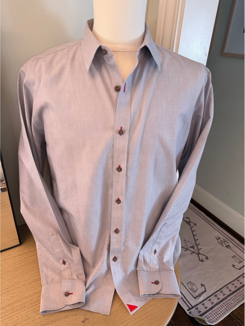 UNTUCKit Men's Light Gray Button-Up Shirt Size Large